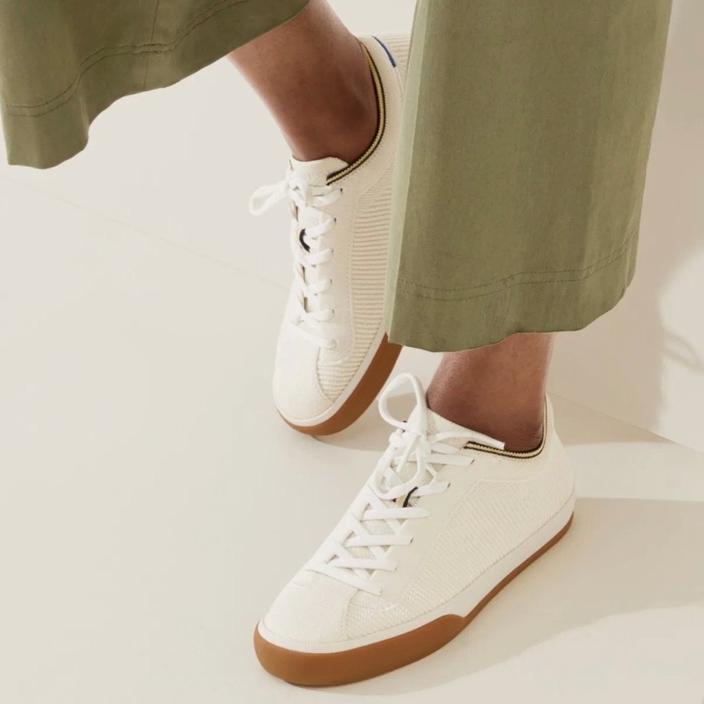 Rothy’s The Lace Up Sneaker in Vanilla Women’s Size 8 - Picture 1 of 6